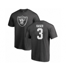 Football Oakland Raiders #3 Drew Kaser Ash One Color T-Shirt