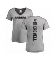 Football Women's Oakland Raiders #22 Isaiah Crowell Ash Backer T-Shirt