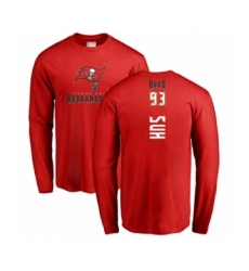 Football Tampa Bay Buccaneers #93 Ndamukong Suh Red Backer Long Sleeve T-Shirt