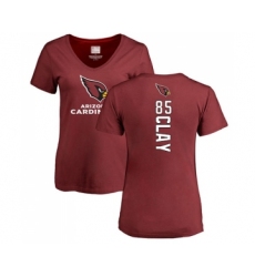 Football Women's Arizona Cardinals #85 Charles Clay Maroon Backer T-Shirt