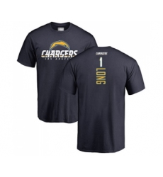 Football Los Angeles Chargers #1 Ty Long Navy Blue Backer T-Shirt