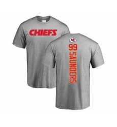 Football Kansas City Chiefs #99 Khalen Saunders Ash Backer T-Shirt