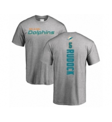 Football Miami Dolphins #5 Jake Rudock Ash Backer T-Shirt