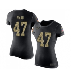 Football Women's Jacksonville Jaguars #47 Jake Ryan Black Camo Salute to Service T-Shirt