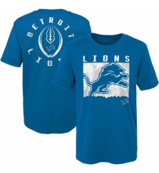 Men's Detroit Lions Blue Preschool Liquid Camo Logo T Shirt