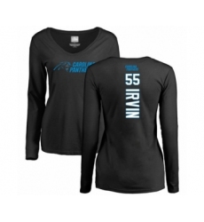 Football Women's Carolina Panthers #55 Bruce Irvin Black Backer Slim Fit Long Sleeve T-Shirt