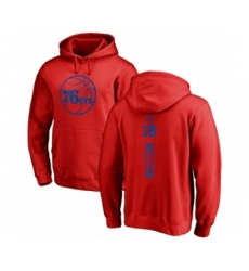 Basketball Philadelphia 76ers #18 Shake Milton Red One Color Backer Pullover Hoodie