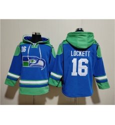 Men's Seattle Seahawks #16 Tyler Lockett Ageless Must-Have Lace-Up Pullover Hoodie