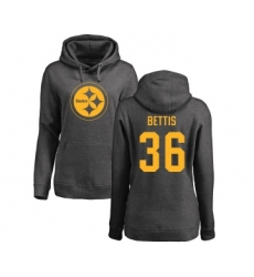 Football Women's Pittsburgh Steelers #36 Jerome Bettis Ash One Color Pullover Hoodie