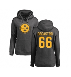 Football Women's Pittsburgh Steelers #66 David DeCastro Ash One Color Pullover Hoodie
