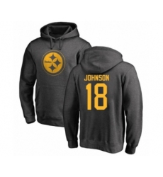 Pittsburgh Steelers #18 Diontae Johnson Ash One Color Pullover Hoodie