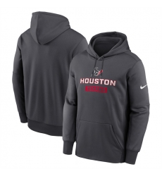Men's Houston Texans Anthracite Toss Sweep Performance Pullover Hoodie
