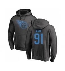 Football Tennessee Titans #91 Cameron Wake Ash One Color Pullover Hoodie