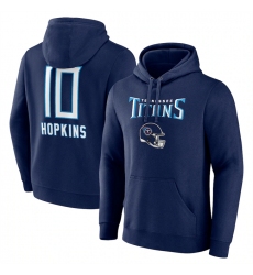 Men's Tennessee Titans #10 DeAndre Hopkins Navy Team Wordmark Name & Number Pullover Hoodie