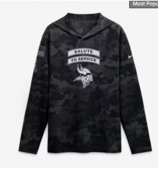 Men's Minnesota Vikings Nike Black 2026 Salute to Service Sideline Lightweight Hooded