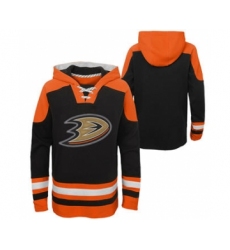 Men's Anaheim Ducks Blank Black Ageless Must-Have Lace-Up Pullover Hockey Hoodie