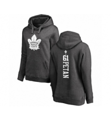 Hockey Women's Toronto Maple Leafs #61 Nic Petan Charcoal One Color Backer Pullover Hoodie