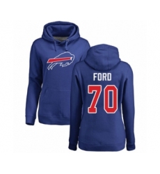 Football Women's Buffalo Bills #70 Cody Ford Royal Blue Name & Number Logo Pullover Hoodie