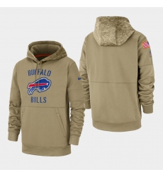 Men's Buffalo Bills Tan 2019 Salute to Service Sideline Therma Pullover Hoodie