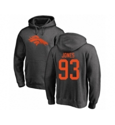 Football Denver Broncos #93 Dre'Mont Jones Ash One Color Pullover Hoodie
