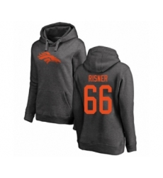 Football Women's Denver Broncos #66 Dalton Risner Ash One Color Pullover Hoodie