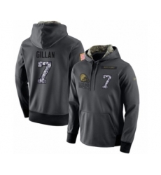 Football Men's Cleveland Browns #7 Jamie Gillan Stitched Black Anthracite Salute to Service Player Performance Hoodie