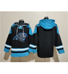 Men's Carolina Panthers Blank Black Ageless Must-Have Lace-Up Pullover Hoodie