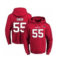 Football Men's New England Patriots #55 John Simon Red Name & Number Pullover Hoodie