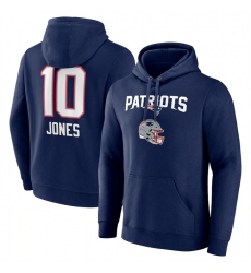 Men's New England Patriots #10 Mac Jones Navy Team Wordmark Player Name & Number Pullover Hoodie
