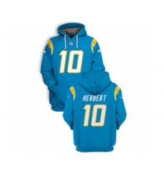 Men's Los Angeles Chargers #10 Justin Herbert 2021 Blue Pullover Football Hoodie