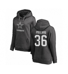 Football Women's Dallas Cowboys #36 Tony Pollard Ash One Color Pullover Hoodie