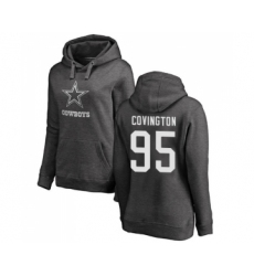 Football Women's Dallas Cowboys #95 Christian Covington Ash One Color Pullover Hoodie