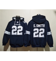 Men's Dallas Cowboys #22 Emmitt Smith Navy Ageless Must-Have Lace-Up Pullover Hoodie