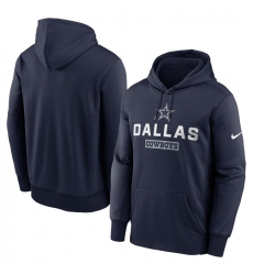Men's Dallas Cowboys Navy Toss Sweep Performance Pullover Hoodie