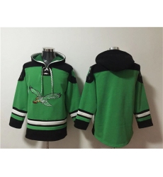 Men's Philadelphia Eagles Blank Green Ageless Must-Have Lace-Up Pullover Hoodie