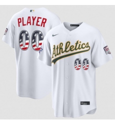 Men's Oakland Athletics Active Player Custom ACTIVE PLAYER Custom White 2026 All-Star Edition Stars & Stripes & USA 250 Fourth of July Home Stadium Stitche