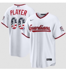 Men's Cleveland Guardians Active Player Custom White 2026 All-Star Edition Stars & Stripes & USA 250 Fourth of July Home Stadium Stitched Baseball Jersey