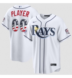 Men's Tampa Bay Rays Active Player Custom White 2026 All-Star Edition Stars & Stripes & USA 250 Fourth of July Home Stadium Stitched Baseball Jersey