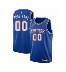 Youth New York Knicks Customized Authentic Blue Basketball Jersey - Statement Edition