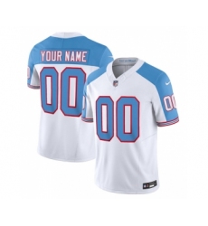 Men's Nike Tennessee Titans Active Player Custom White Blue 2023 F.U.S.E. Vapor Limited Throwback Football Stitched Jersey