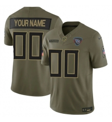 Men's Tennessee Titans Active Player Custom Olive 2025 F.U.S.E. Salute to Service Limited Stitched Football Jersey