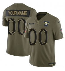 Men's Los Angeles Rams Active Player Custom Olive 2025 F.U.S.E. Salute to Service Limited Stitched Football Jersey