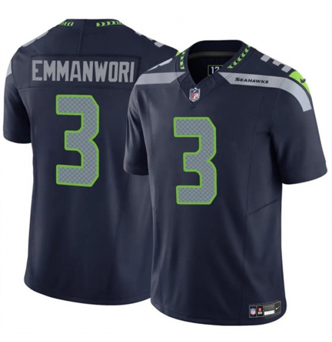 Men's Seattle Seahawks #3 Nick Emmanwori Navy 2025 F.U.S.E. Vapor Untouchable Limited Football Stitched Jersey