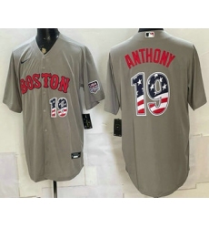 Men's Boston Red Sox #19 Roman Anthony Grey 2026 USA 250 Fourth of July Home Stitched Jersey