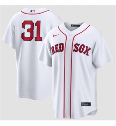 Men's Boston Red Sox #31 Adley Rutschman White No Name Cool Base Stitched Baseball Jersey