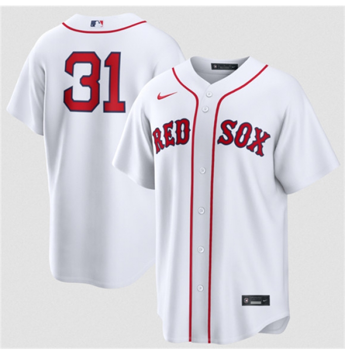 Men's Boston Red Sox #31 Adley Rutschman White No Name Cool Base Stitched Baseball Jersey