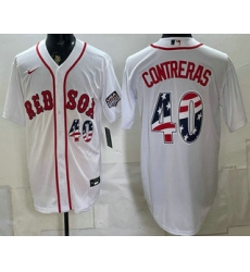 Men's Boston Red Sox #40 Willson Contreras White 2026 USA 250 Fourth of July Home Stitched Jersey