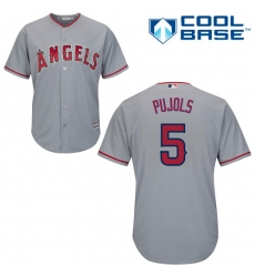 Youth Majestic Los Angeles Angels of Anaheim #5 Albert Pujols Authentic Grey Road Cool Base MLB Jersey