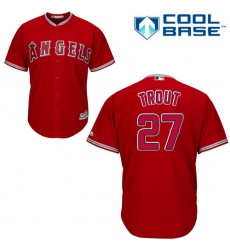 Women's Majestic Los Angeles Angels of Anaheim #27 Mike Trout Replica Red Alternate MLB Jersey