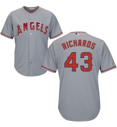 Men's Majestic Los Angeles Angels of Anaheim #43 Garrett Richards Replica Grey Road Cool Base MLB Jersey